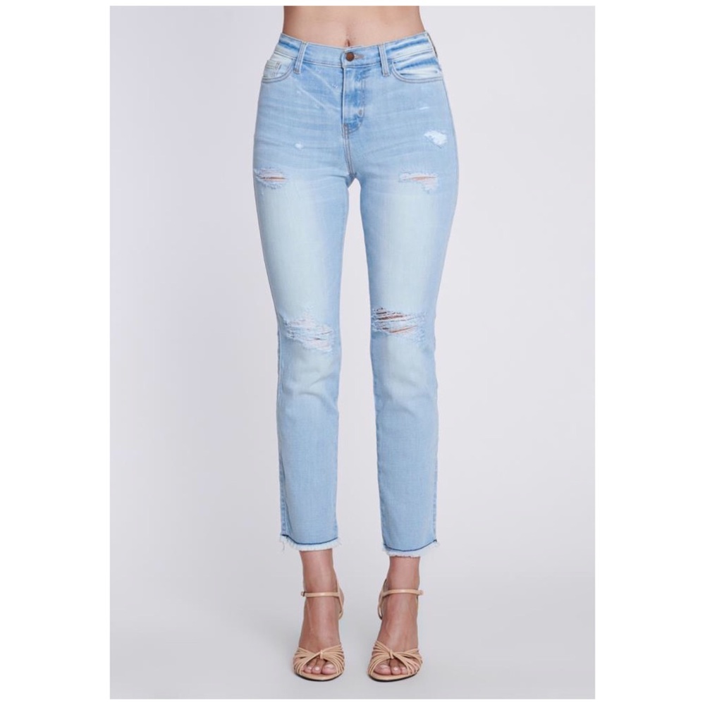 Light Vintage Wash Cropped Ankle Slim Jeans - Picture 3 of 8